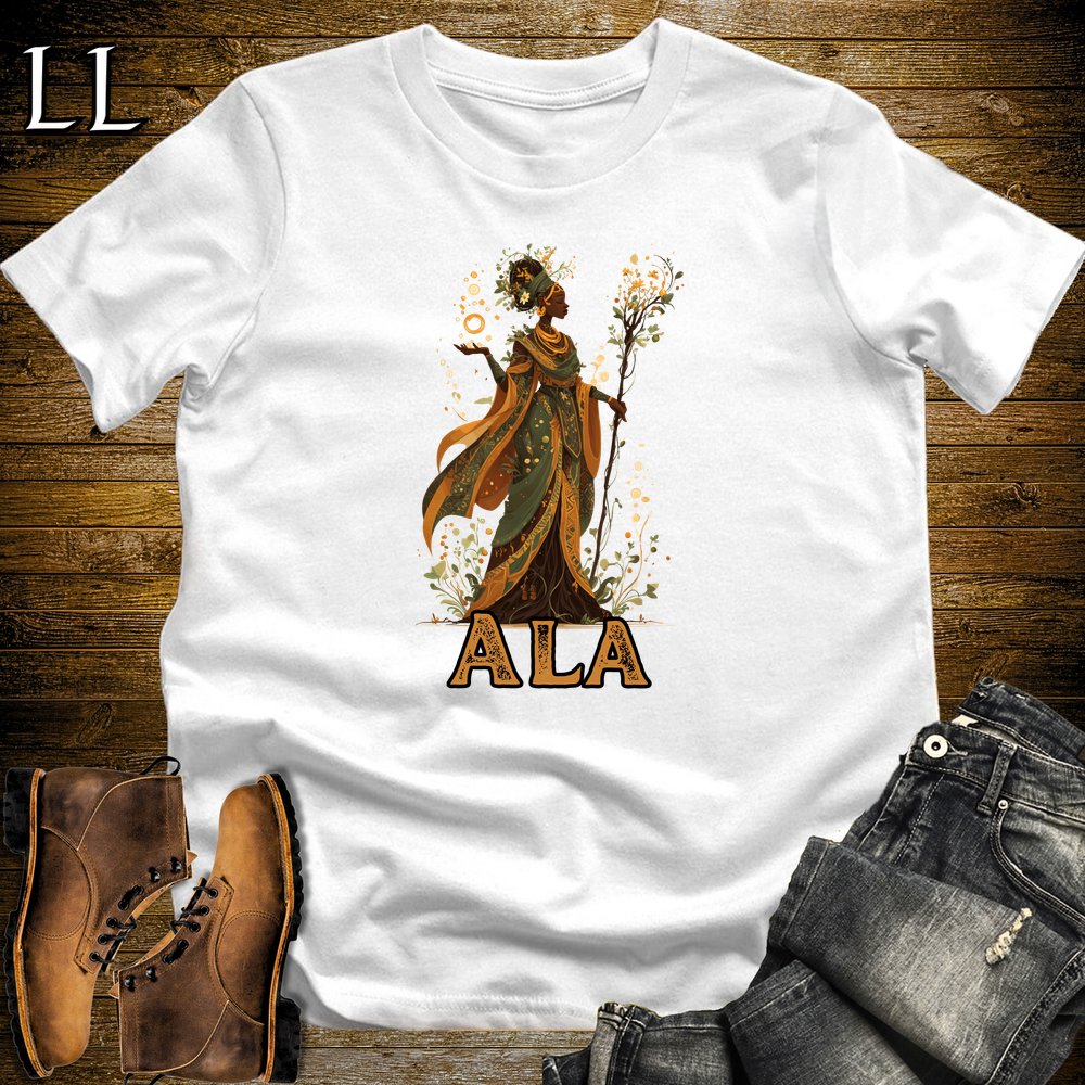 Ala African Goddess Softstyle Tee White | Igbo Earth Goddess Tee