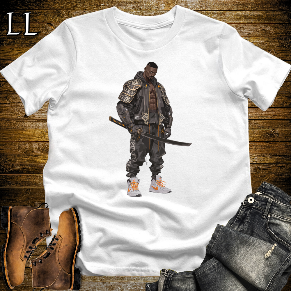 African Street Bodybuilder Samurai - White