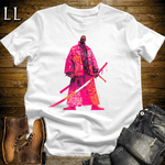 African Pink Street Samurai White | African Warrior Tee
