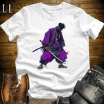 African Purple Street Samurai White | African Warrior Tee