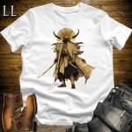African Golden Samurai King White | African Warrior Tee