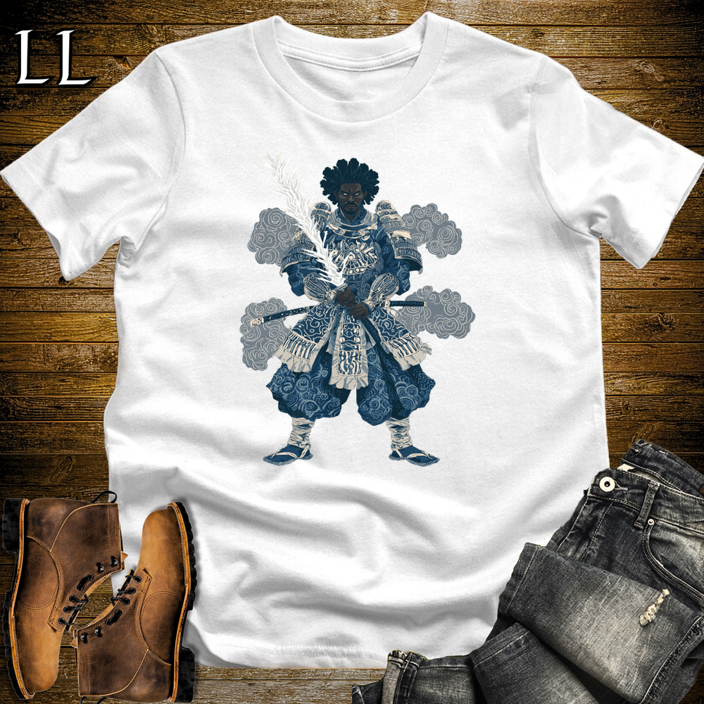 African Lightning Sword Samurai White | African Warrior Tee