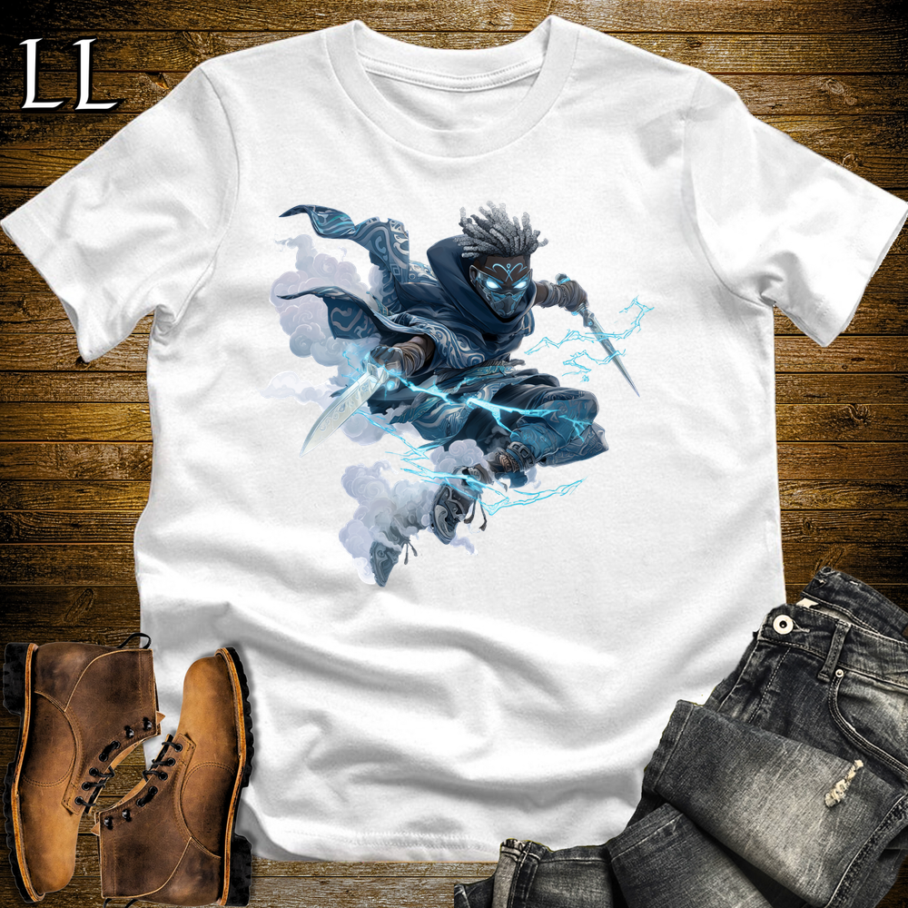 African Lightning Blade Assassin Softstyle Tee White | African Warrior Tee