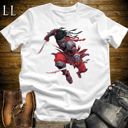 African Red Moon Assassin Softstyle Tee - White