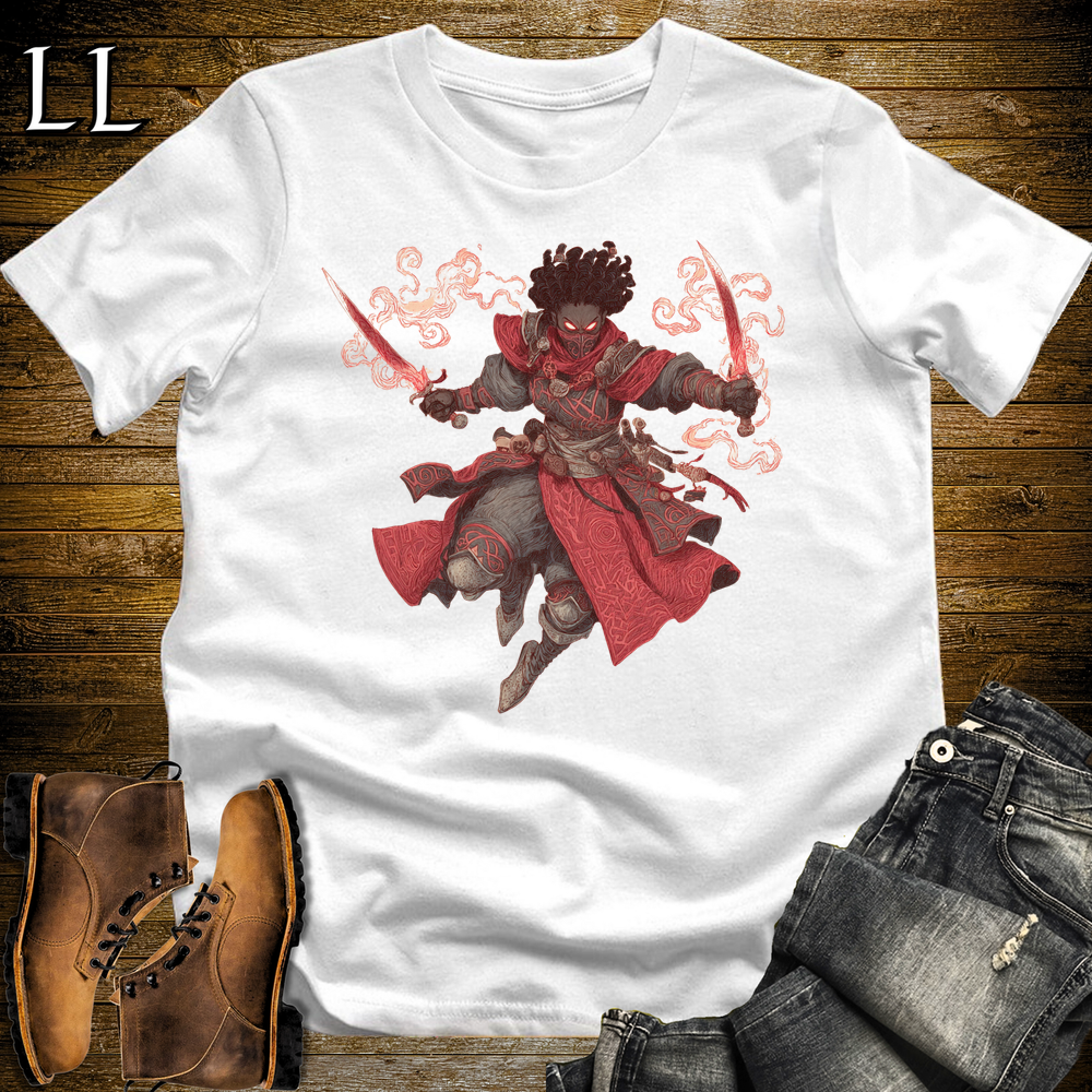 African Flame Assassin Softstyle Tee White | African Warrior Tee