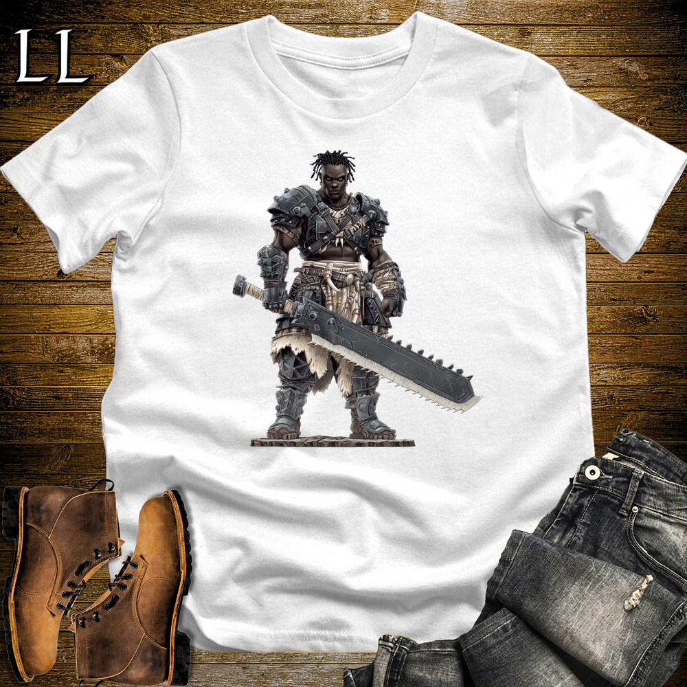 African Gladiator Barbarian Softstyle Tee White | African Warrior Tee