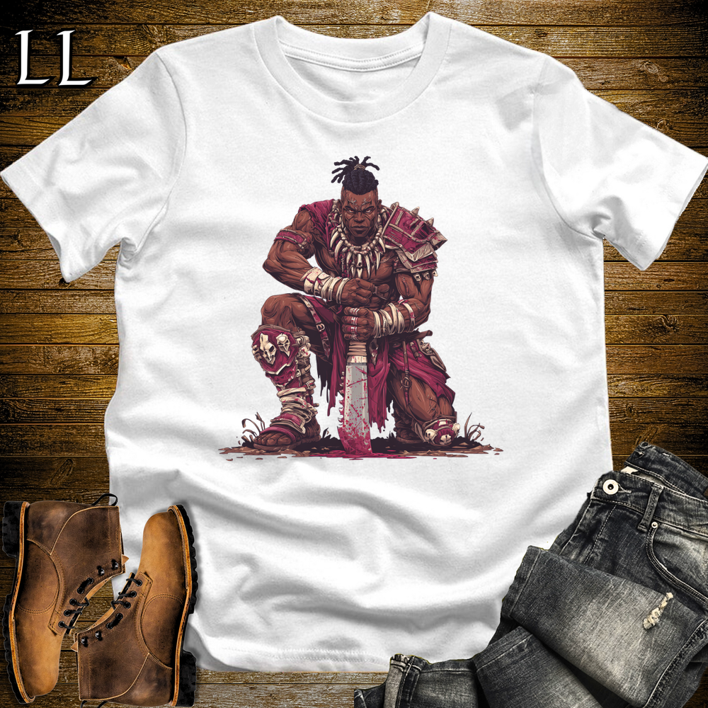 African Red Barbarian Softstyle Tee White | African Warrior Tee