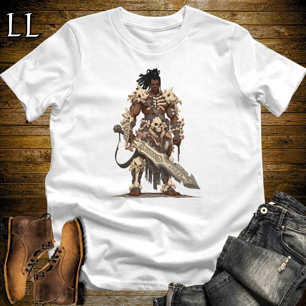 African Bone Barbarian Softstyle Tee White | African Warrior Tee