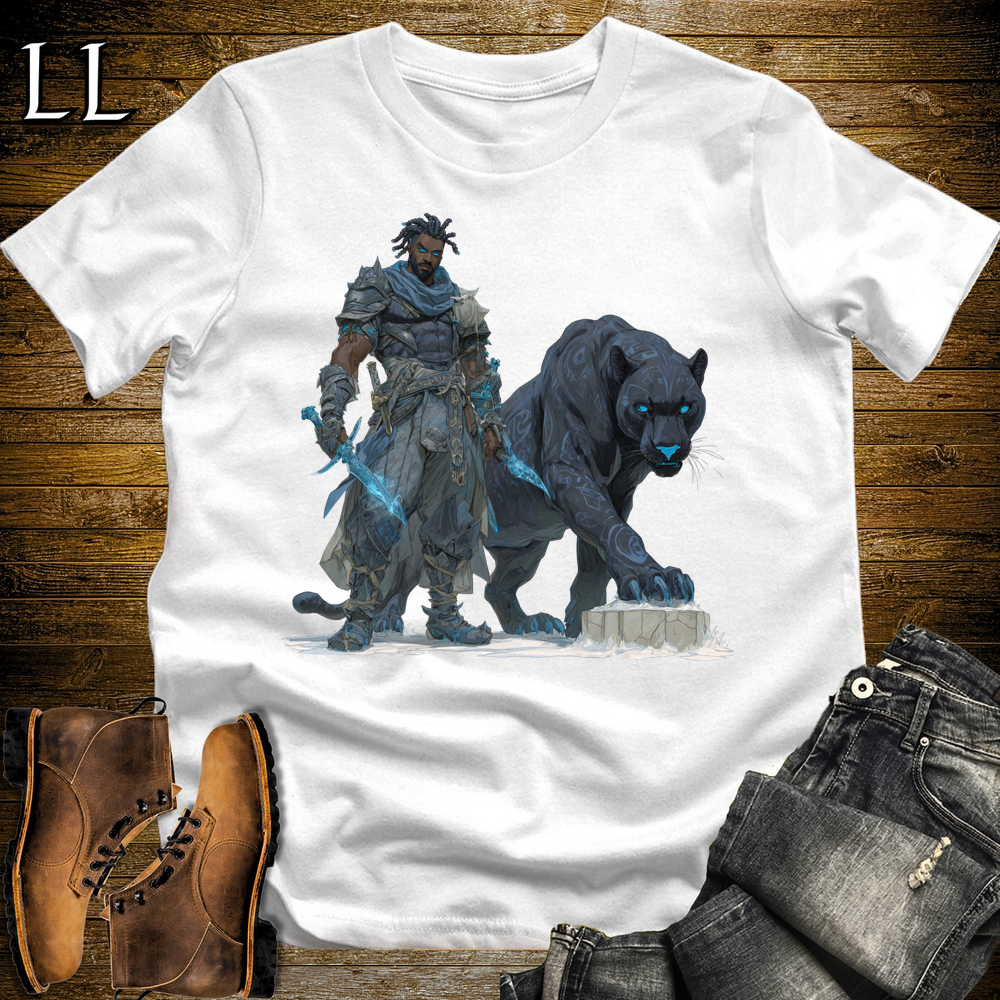 African Runic Black Panther Assassin Softstyle Tee White | African Warrior Tee