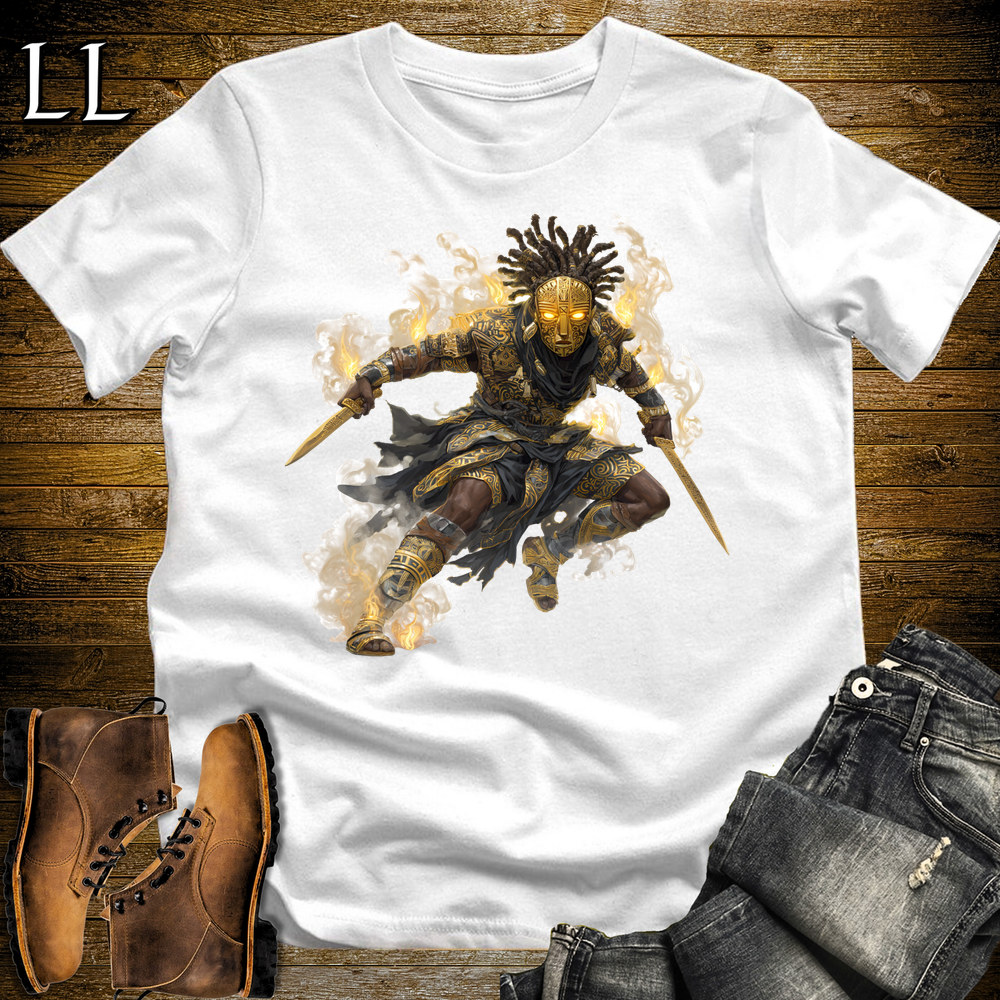 African Tribal Mask Assassin Softstyle Tee White | African Warrior Tee