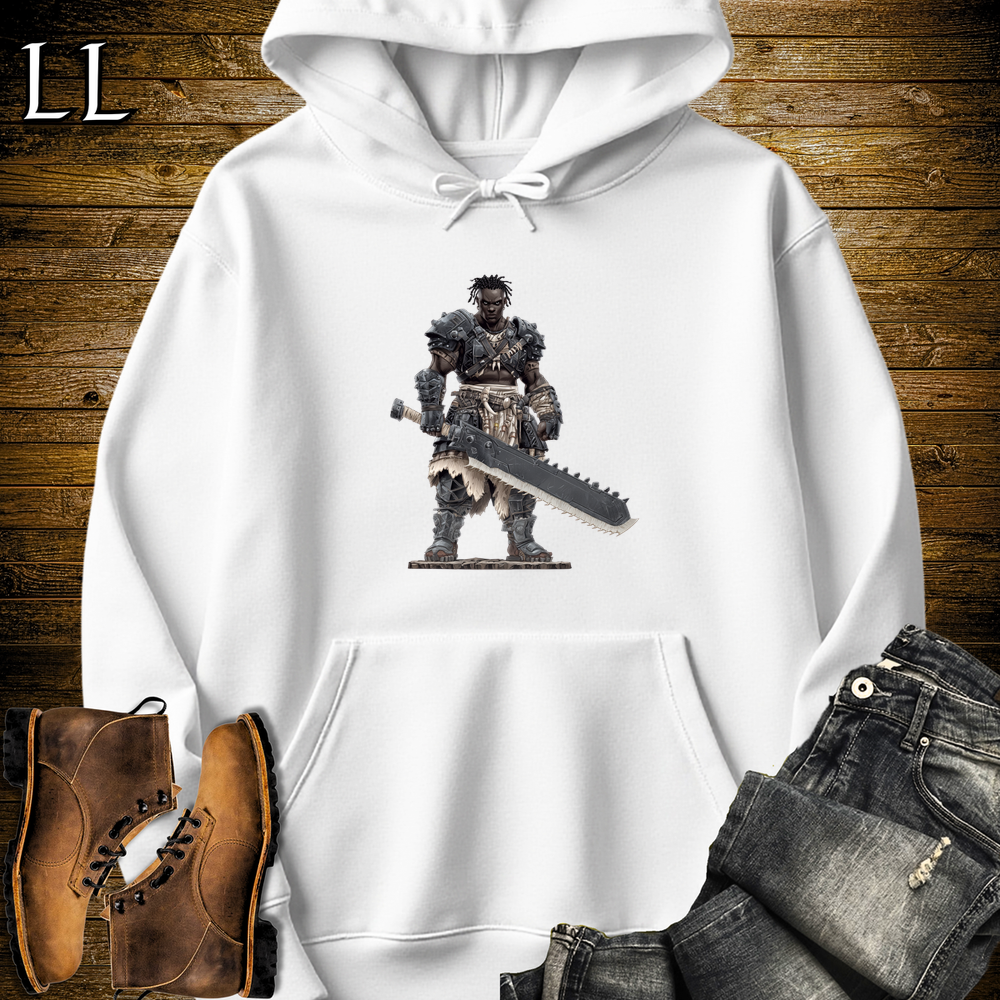 African Gladiator Barbarian Hooded Sweatshirt White | African Warrior Hoodie