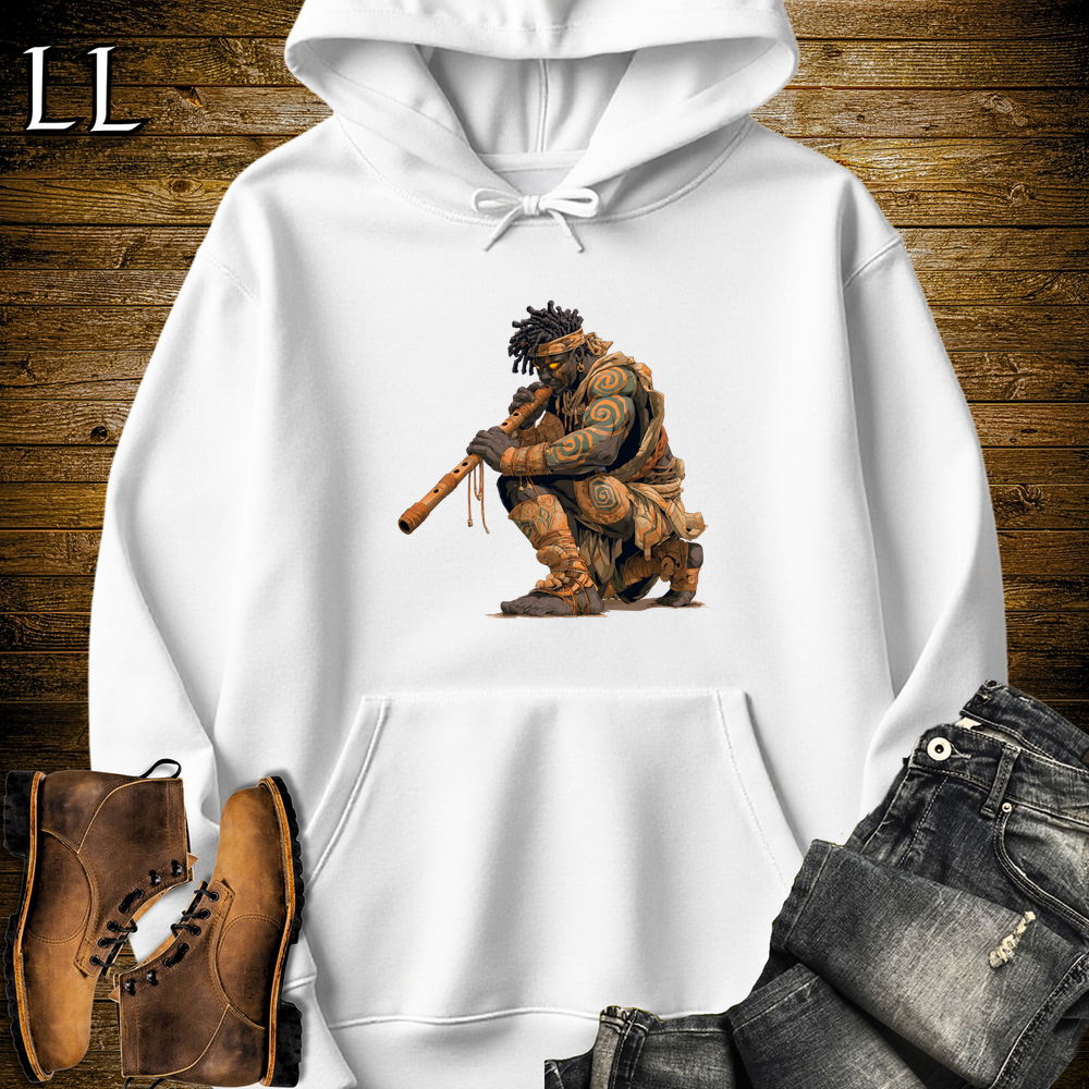 African Blow Dart Warrior Hooded Sweatshirt - White