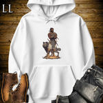 African Black Wolf Assassin Hooded Sweatshirt White | African Warrior Hoodie