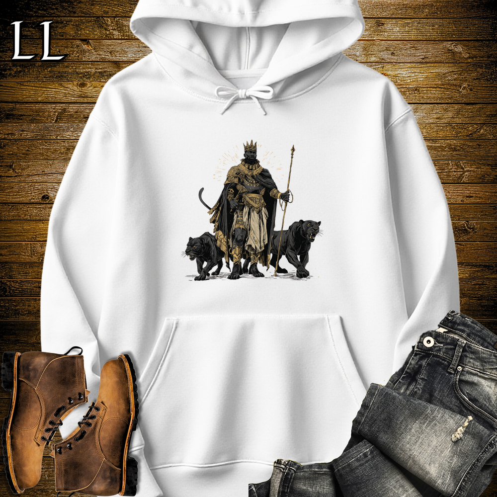 African Black Panther King Hooded Sweatshirt - White