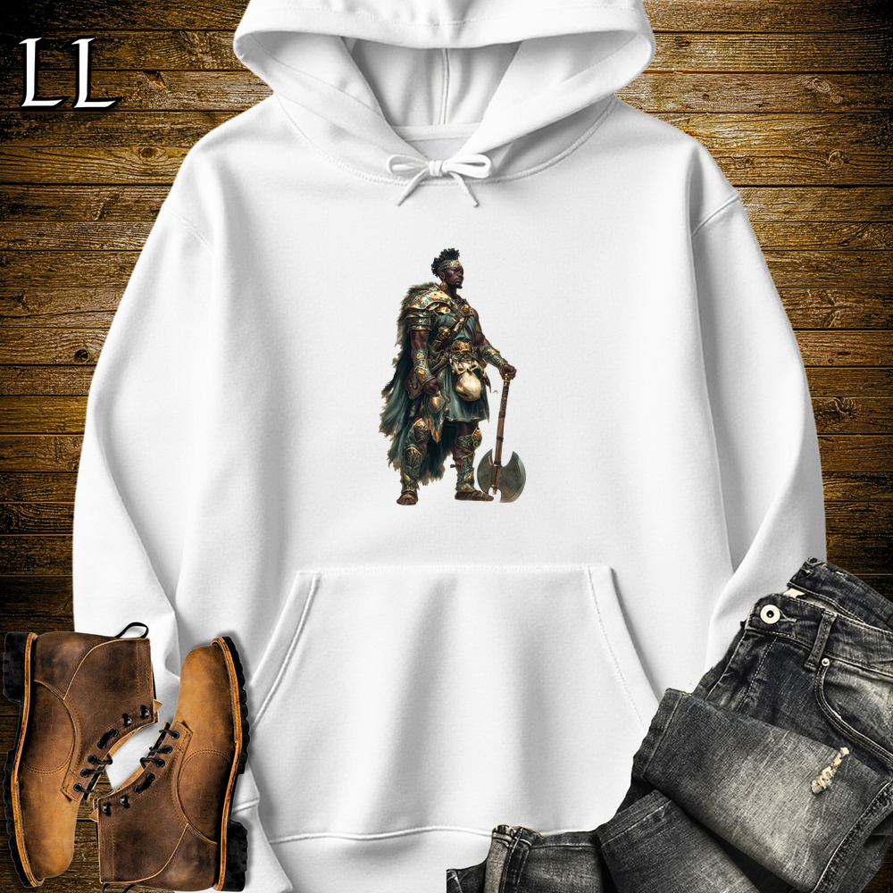 African Axe Warrior King Hooded Sweatshirt - White