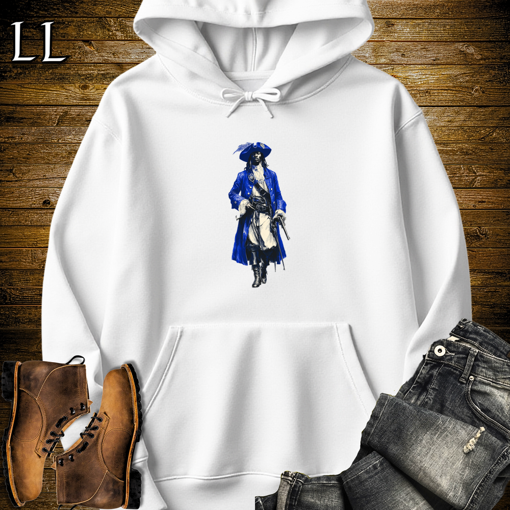 African Blue Pirate King Hooded Sweatshirt - White