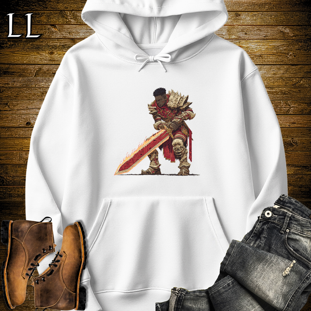 African Flamesword King Hooded Sweatshirt - White