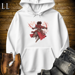 African Flame Assassin Hooded Sweatshirt White | African Warrior Hoodie