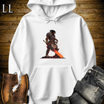 African Fire Barbarian Hooded Sweatshirt White | African Warrior Hoodie