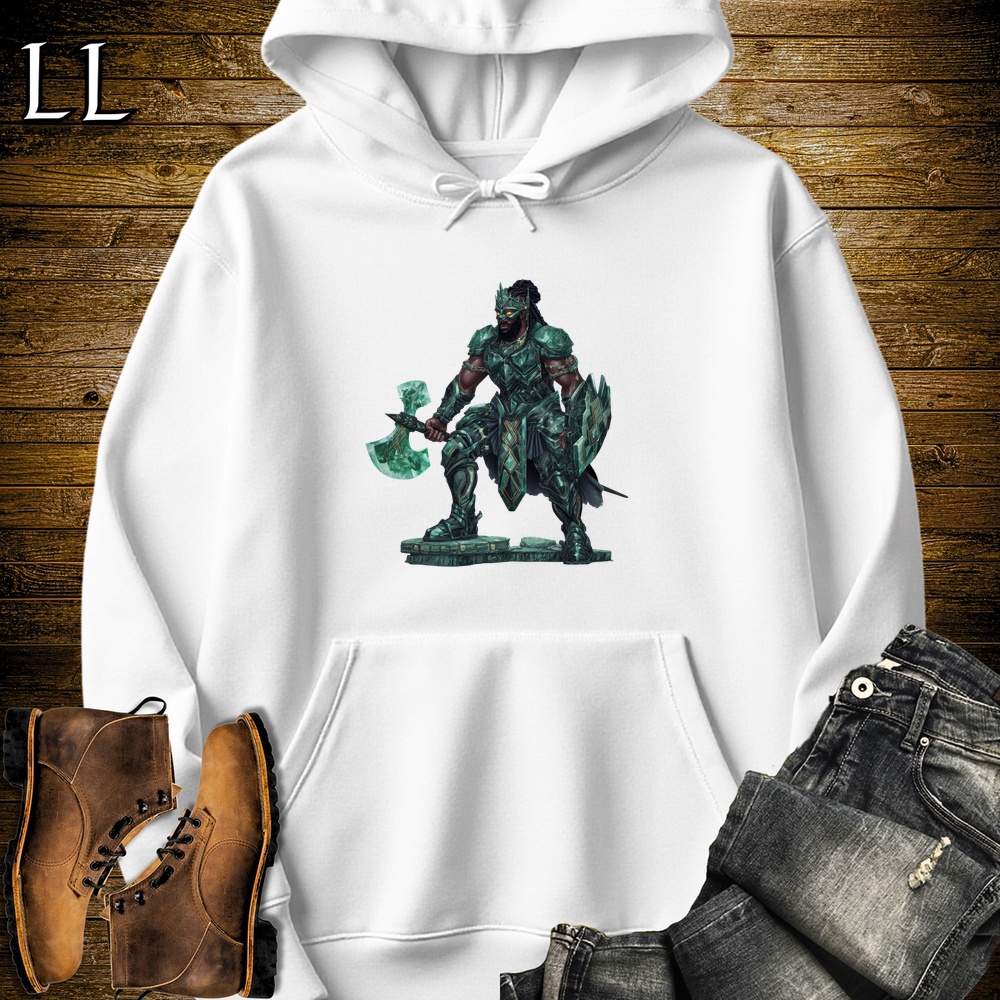 African Emerald Warrior Hooded Sweatshirt White | Jewel Warrior