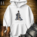 African Silver Blossom Samurai Queen White | African Warrior Hoodie