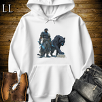 African Runic Black Panther Assassin Hooded Sweatshirt White | African Warrior Hoodie