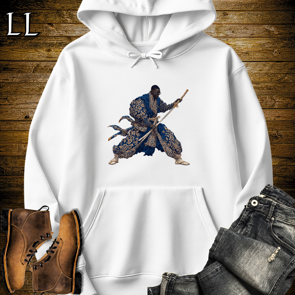 African Royal Gold Samurai King Hooded Sweatshirt - White