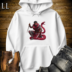 African Red Snake Assassin Hooded Sweatshirt White | African Warrior Hoodie