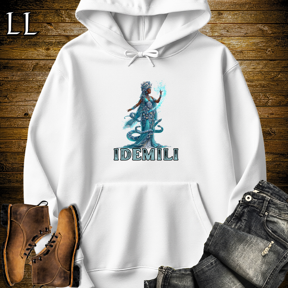 Idemili African Goddess Hooded Sweatshirt White | Water Goddess Power Hoodie