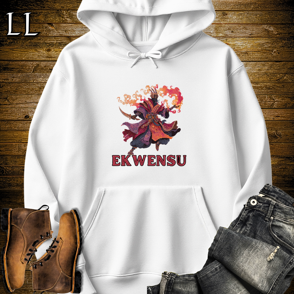 Ekwensu African God Hooded Sweatshirt - White