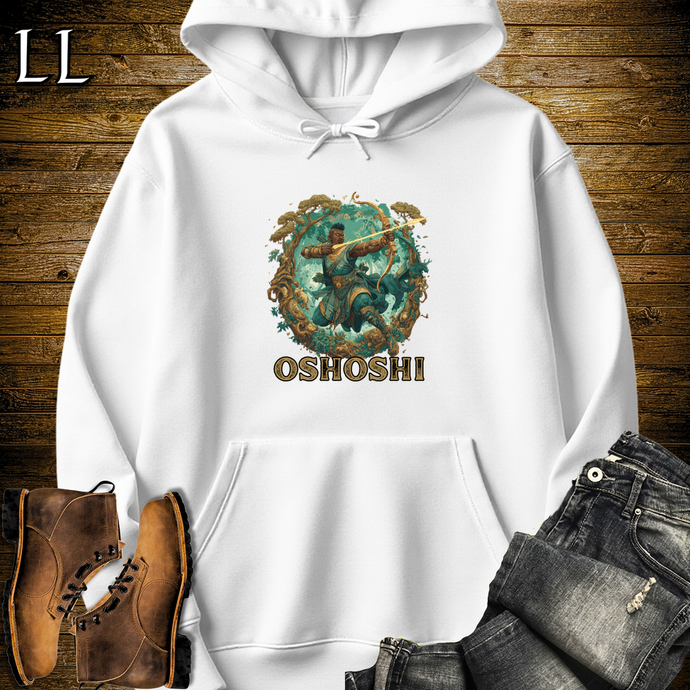 Oshoshi African God Hooded Sweatshirt White | African Orisha God Sweatshirt