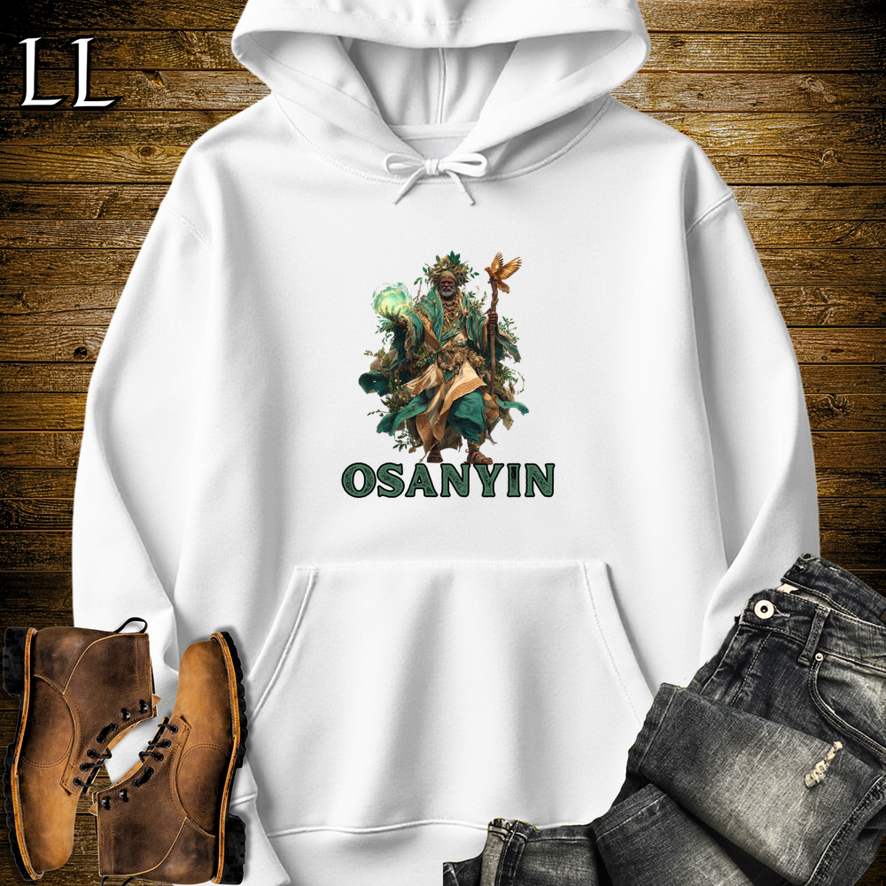 Osanyin African God Hooded Sweatshirt - White