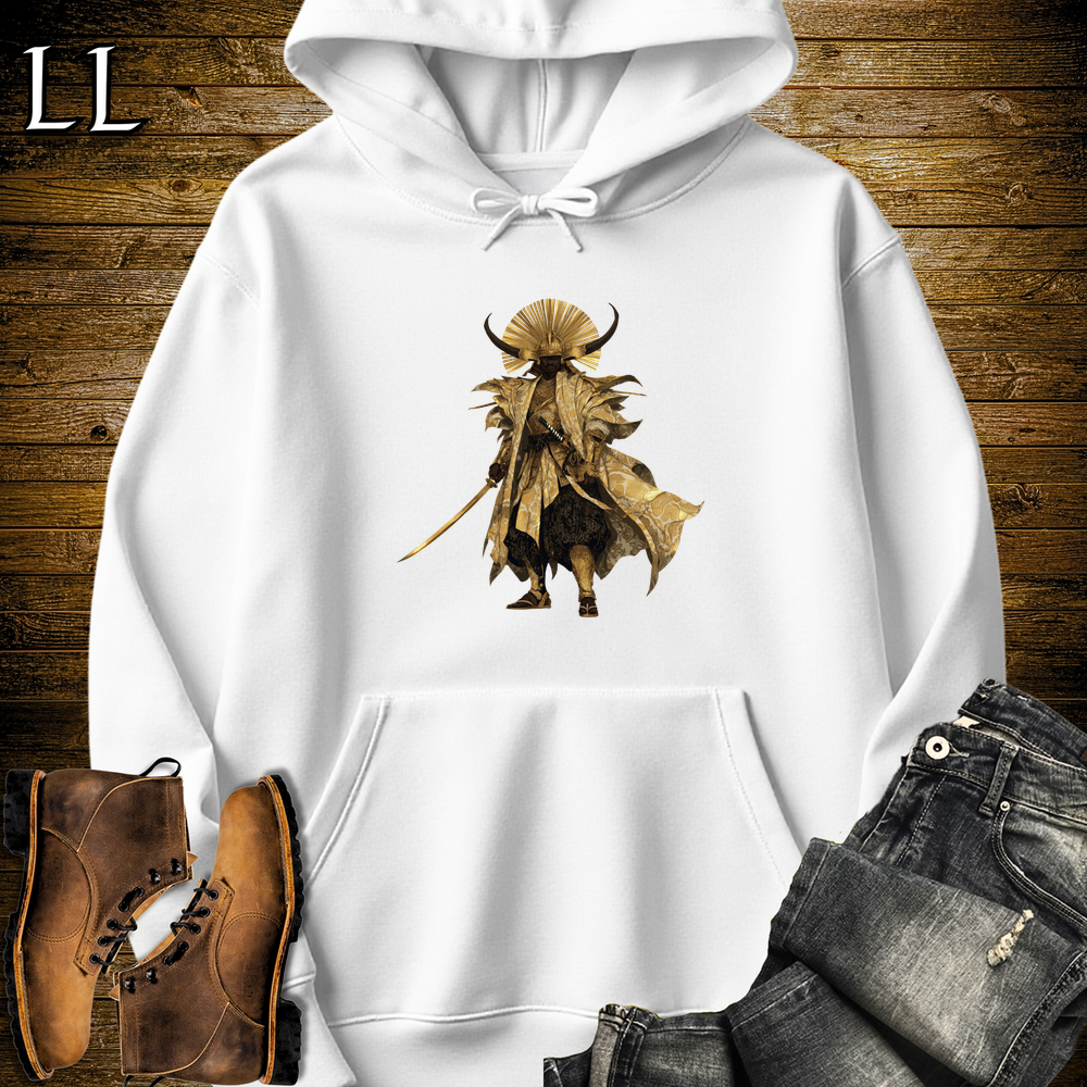 African Golden Samurai King White | African Warrior Hoodie