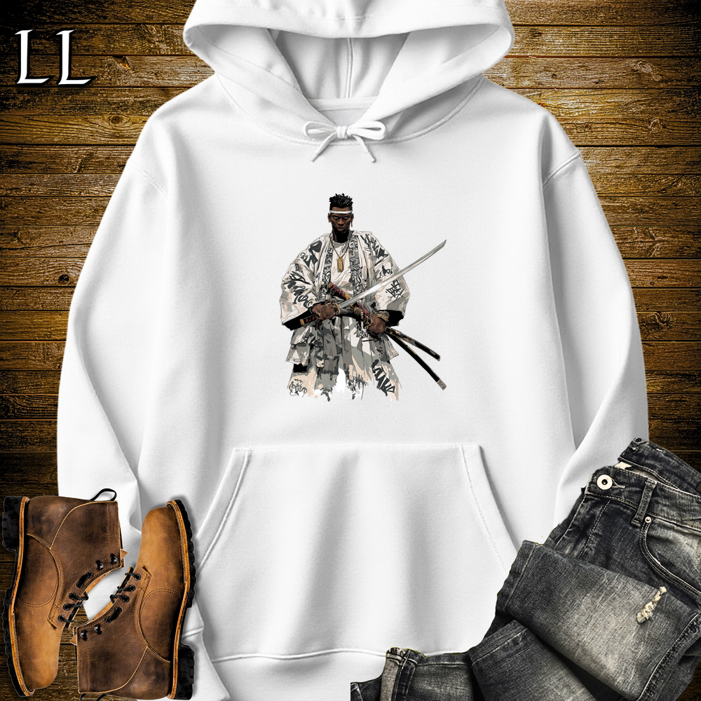 African White Street Samurai Hooded Sweatshirt - White