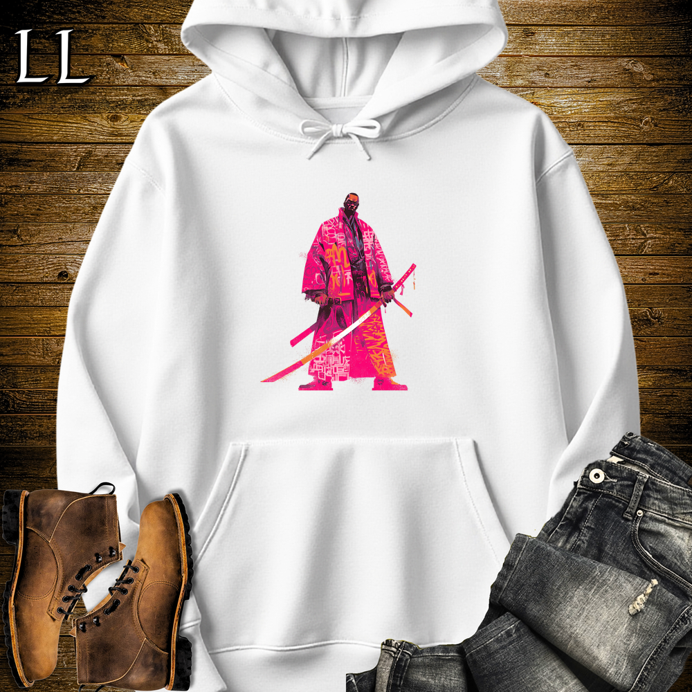 African Pink Street Samurai White | African Warrior Hoodie