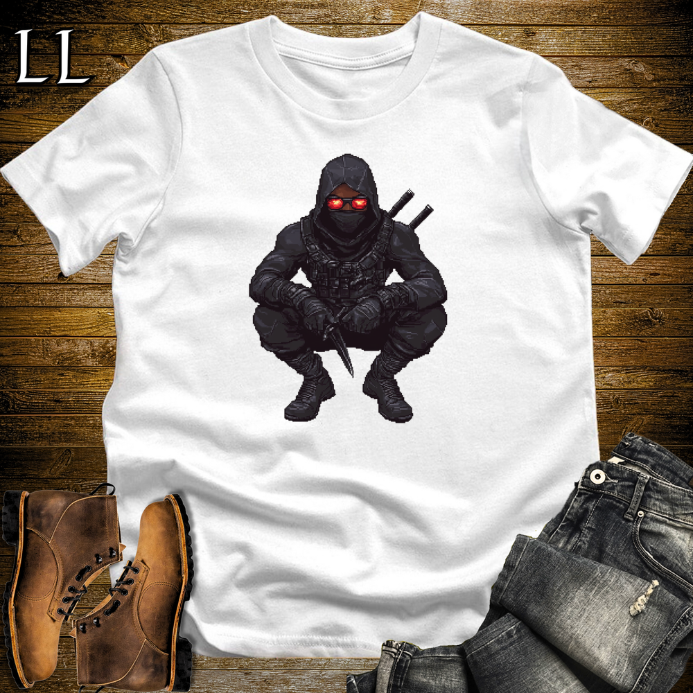 African 16 Bit Night Assassin White | African Warrior Tee