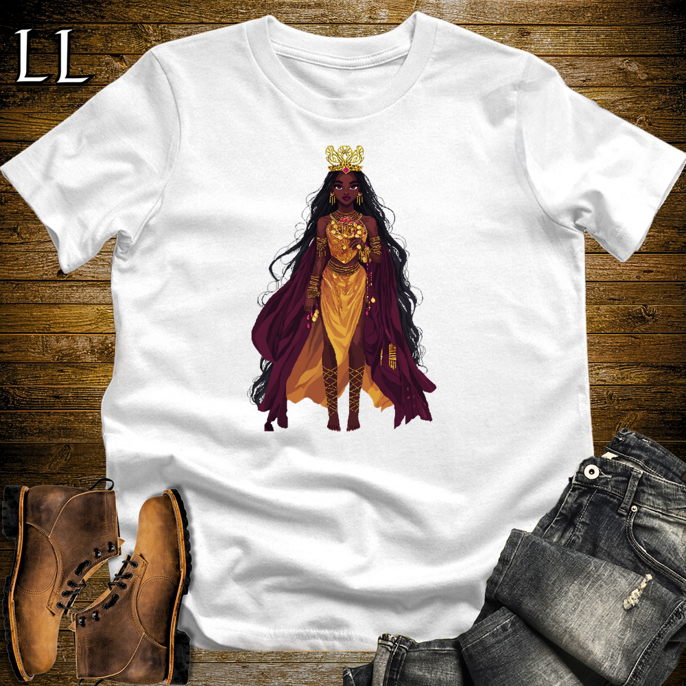 African 16 Bit Golden Queen White | African Queen Tee