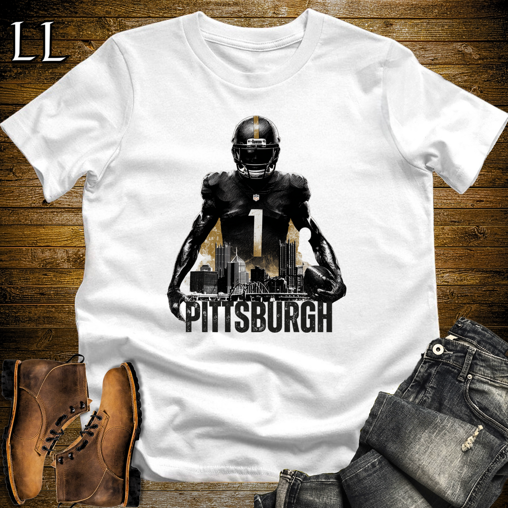 Pittsburgh Football Number 1 T Shirt - White
