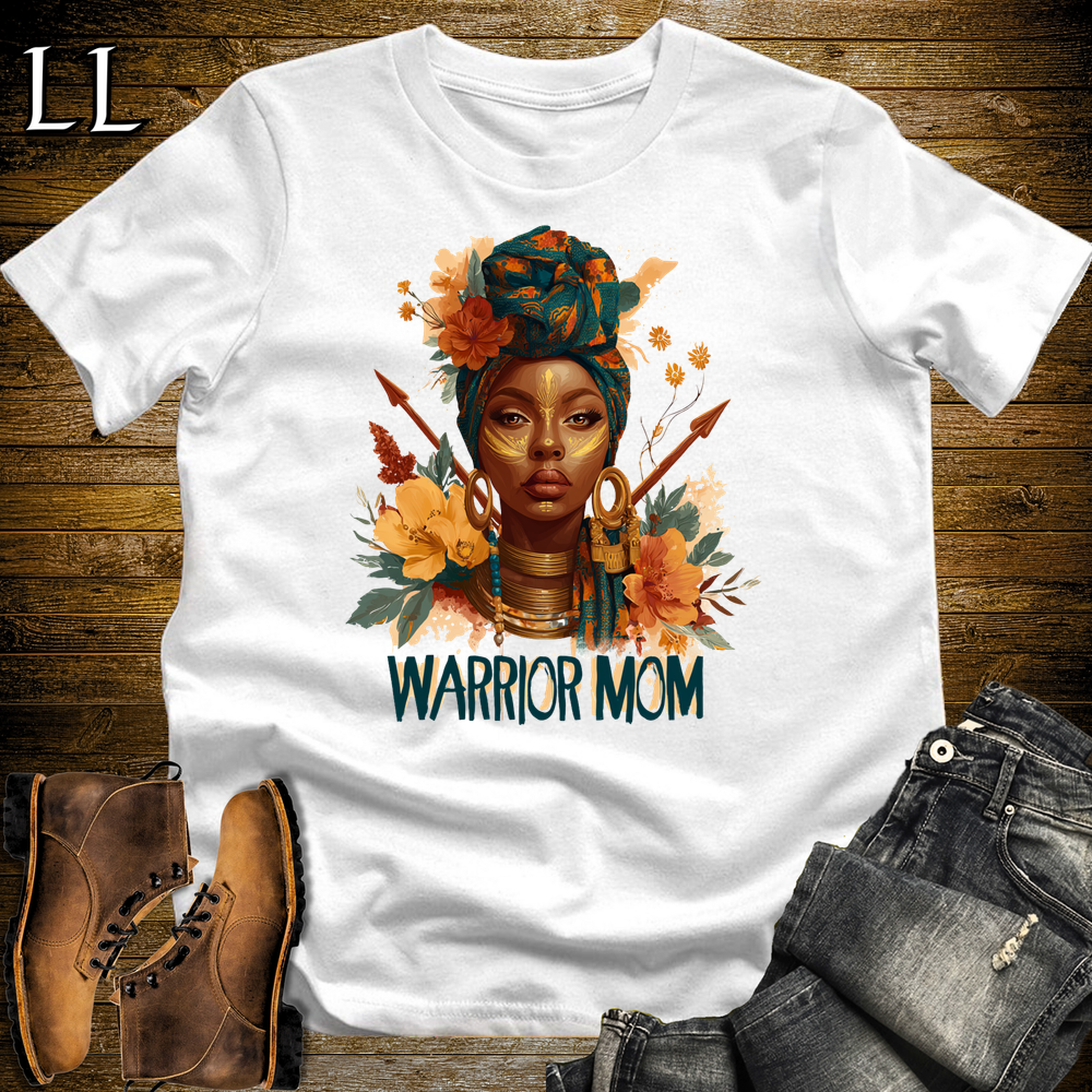 African Warrior Mom Softstyle T Shirt White | African Mom Gift Tee