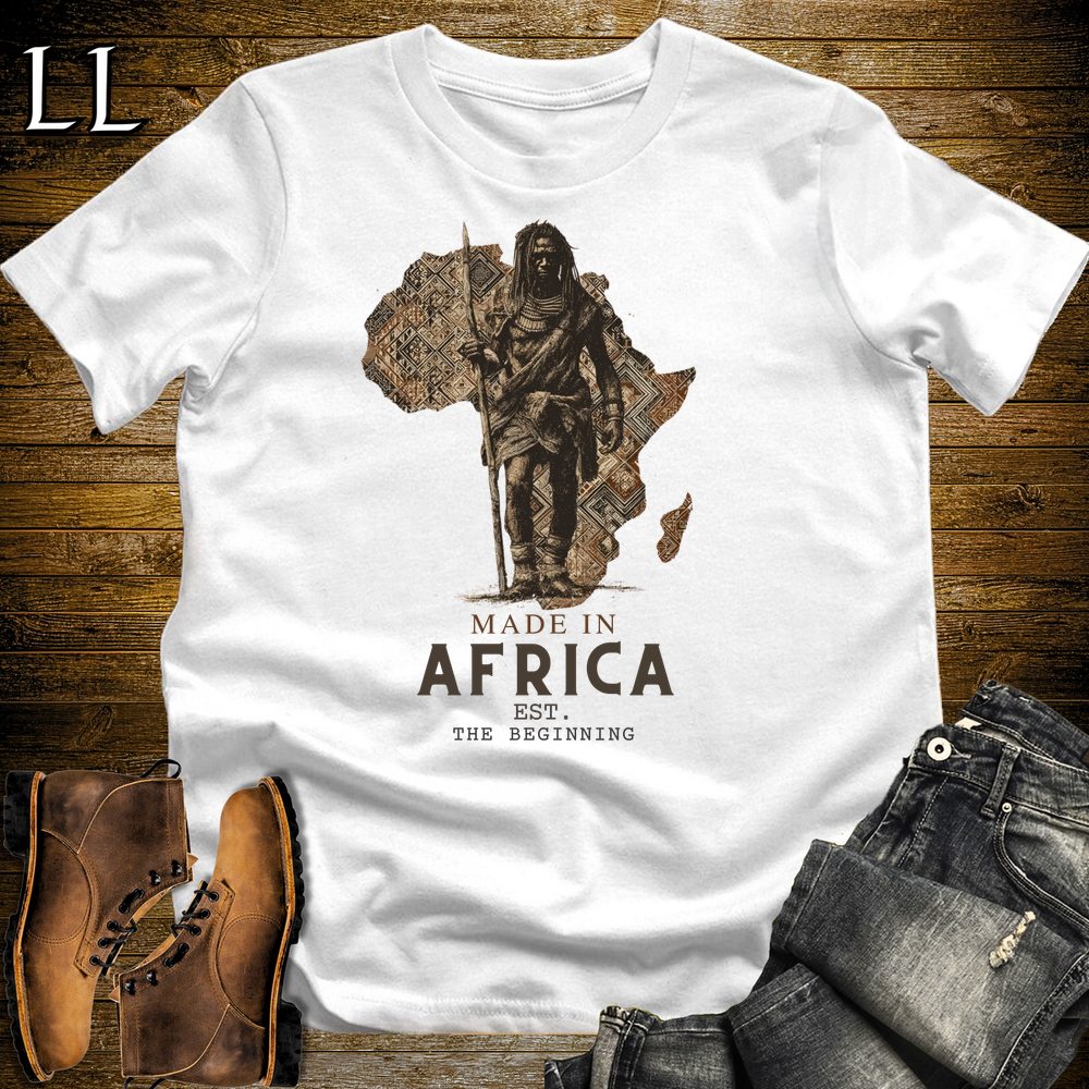 Made In Africa Man Softstyle T Shirt White | African Heritage Tee