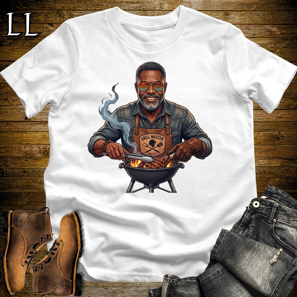 African Grill Master T Shirt White | BBQ Gift African Tee