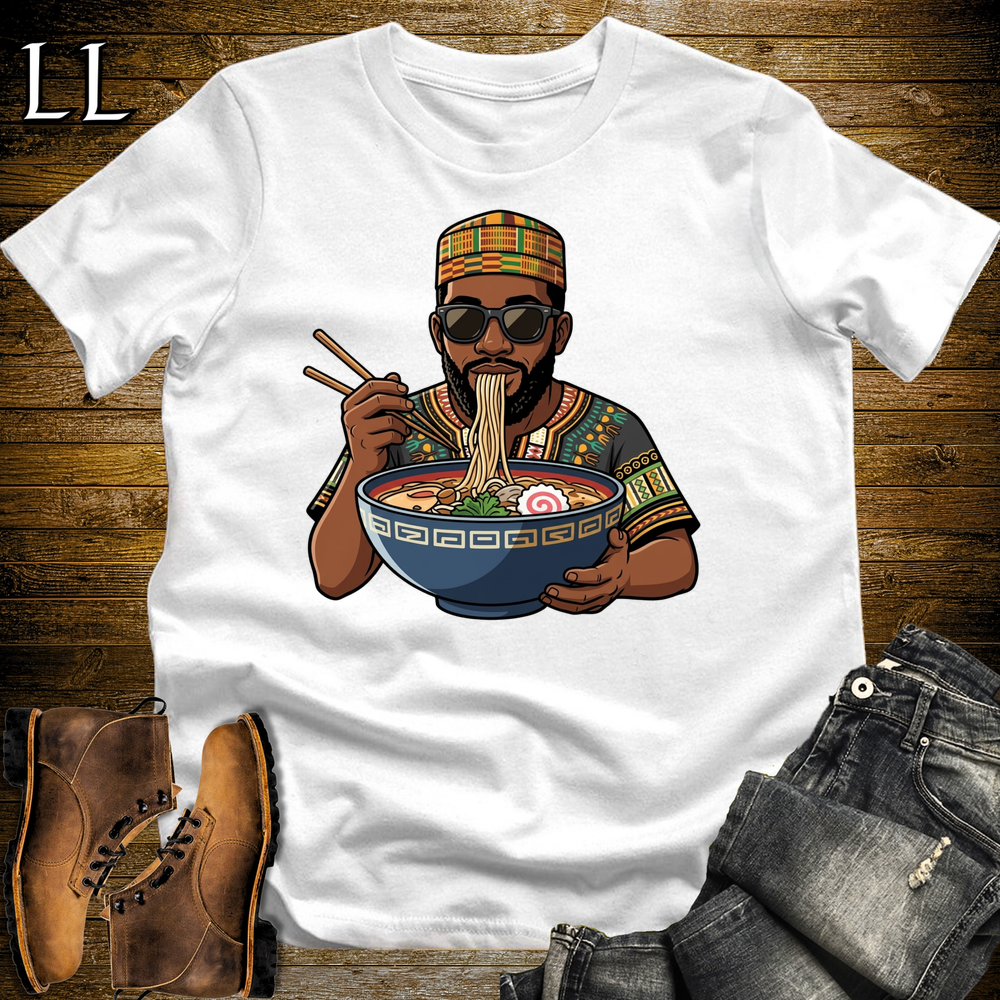 African Ramen T Shirt White | Funny African Foodie Tee