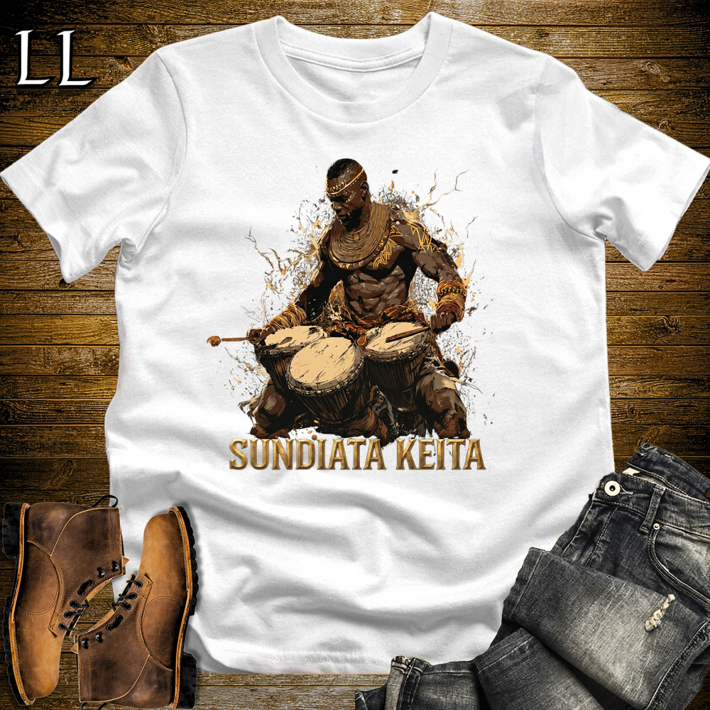 Sundiata Keita African Drum Lord T Shirt White | African Gift