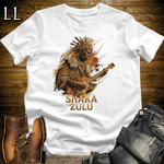 Shaka Zulu African Guitar King T Shirt White | African Gift
