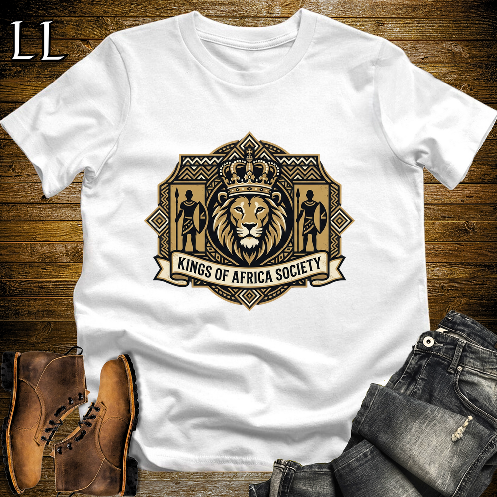 Kings Of Africa Society T Shirt White | African King Gift