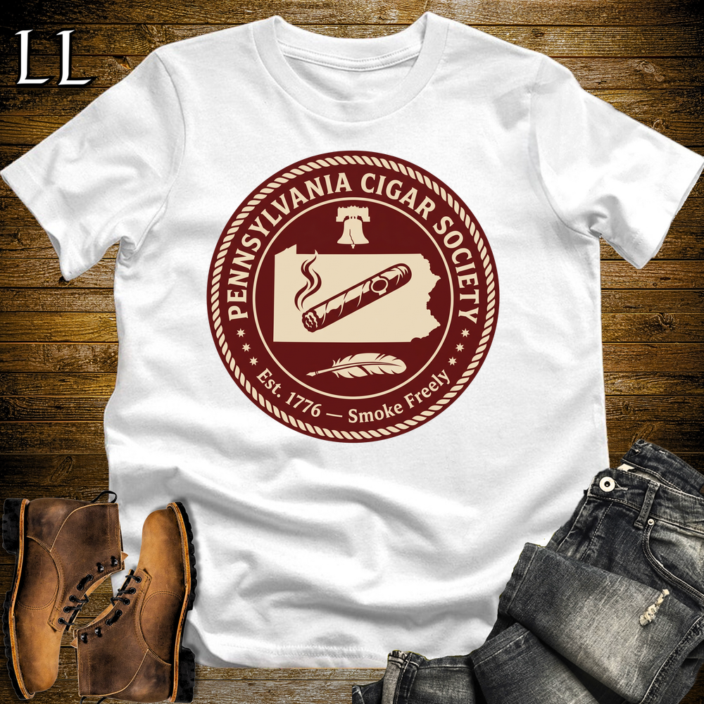 Pennsylvania Cigar Society T Shirt White | Cigar Lover Gift