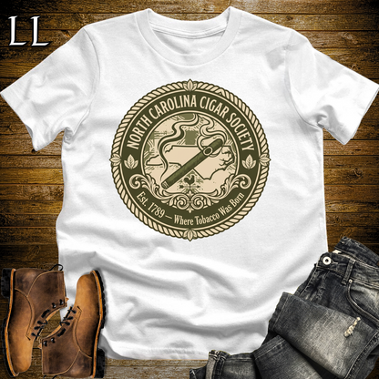 North Carolina Cigar Society T Shirt White | Cigar Lover Gift