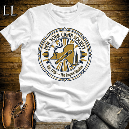 New York Cigar Society T Shirt White | Cigar Lover Gift