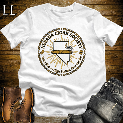 Nevada Cigar Society T Shirt White | Cigar Lover Gift