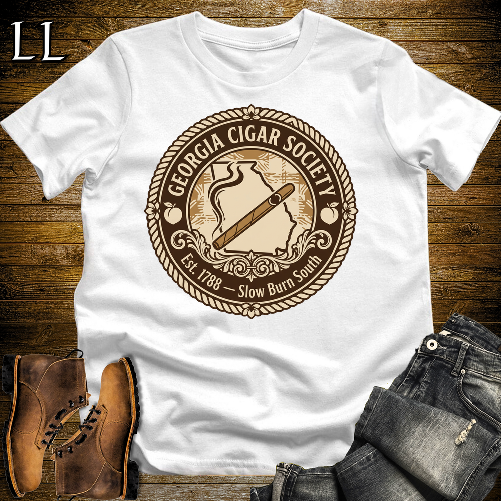 Georgia Cigar Society T Shirt White | Cigar Lover Gift